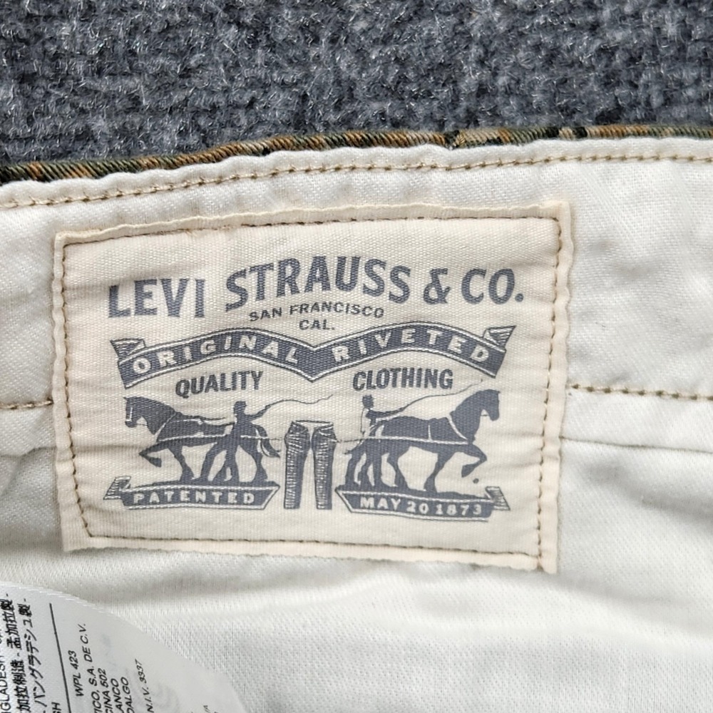 Levi Strauss & Co Pants Mens 33x32 Green Camo Cargo Straight Leg Casual Workwear - Picture 3 of 9